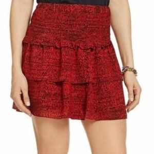 Michael Kors Geranadine Chiffon Smocked Pull On Mini Skirt